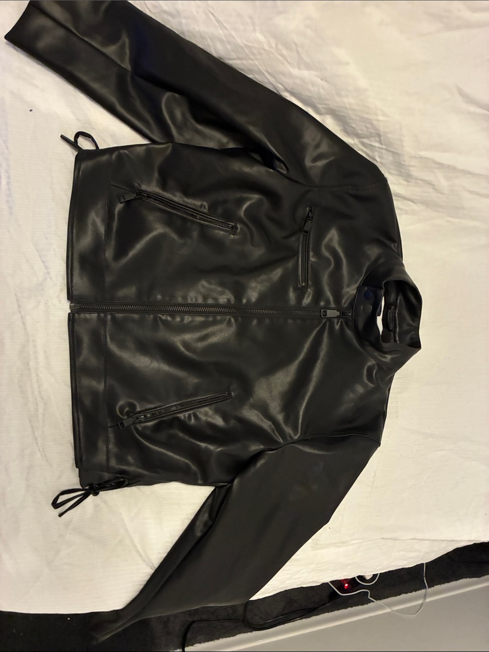 Rebecca Minkoff Black Faux Leather Moto Jacket